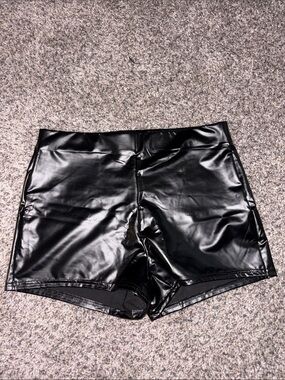 Amazon Black Faux Leather High-Waist Women’s Shorts